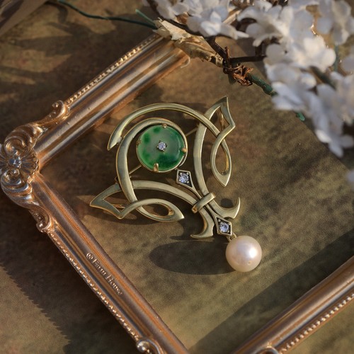 Collana ciondolo spilla dorato - collana,