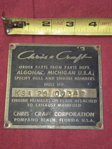 Chris craft scafo numeri - e,