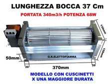VENTOLA TANGENZIALE VENTILCONVETTORE STUFA CAMINO L.37 CM MOTORE SX ETA CAMINI