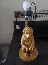 lampada da tavolo scimmia resina oro altezza 15 pollici con lampadina novità divertente pop art