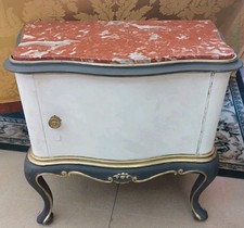 Mobiletto Basso Stile Barocco Shabby Piano In Marmo Rosso Francia  