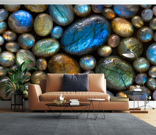 Carta parati blue stone - carta,