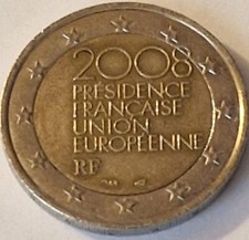 MONETA FRANCIA 2 €URO "2008 PRESIDENCE FRANCAISE UNION EUROPEENNE" -RARA 