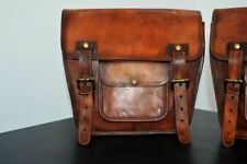 Borse Laterali In Pelle Marrone Vintage Fatto A Mano 2 Nuove