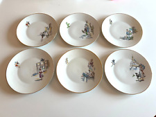 Set 6 piattini da dolce in porcellana bordo oro Johann Seltmann Bavaria anni '50