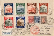 Tripolitania - Posta aerea arte coloniale su busta