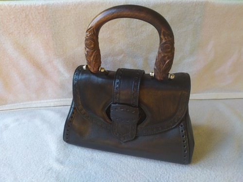 Borsa pelle legno - pelle, e