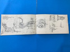 VECCHIO DISEGNO A MATITA FREGI DECORAZIONI MOBILI  PRIMI 900.