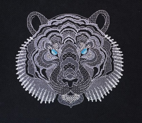 Kit punto croce - white, tiger