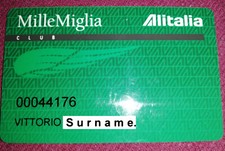 Tessera scheda club - scheda, mille
