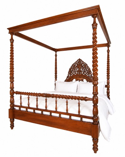Letto baldacchino pilastri - letto,