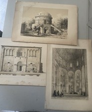 Lotto 3 Litografie Vedute di Ravenna di G.Moore 1843