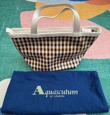Borsa donna AQUASCUTUM a quadri bianca con dustbag