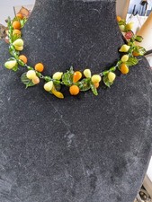 Collana Perline Vetro Insalata Frutti 1930~1950 Tutti Frutti LEGGI Descrizione