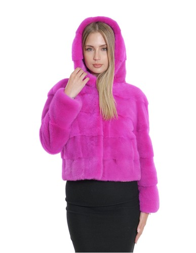 Giacca cappuccio fucsia acceso