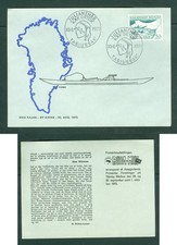 Groenlandia. Cartolina Kayak