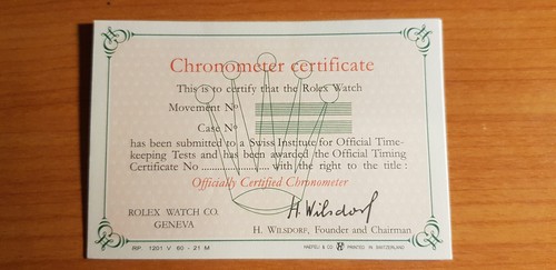 Rolex cronometro certificato - cronometro,