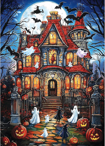 1000 pieces halloween house - halloween,