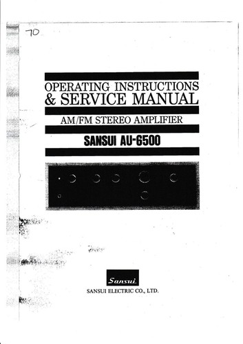 Service manual operating - service, manual-operating