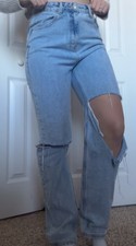 Jeans denim gamba dritta White