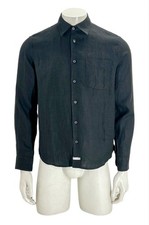 Camicia di lino nera manica