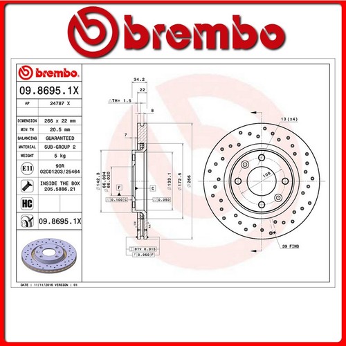 8695 disco freno - 09.8695.1x#57,