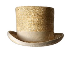 Cappello a cilindro treccia in paglia naturale