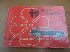 ALFA ROMEO GIULIETTA 1800  CATALOGO PARTI DI RICAMBIO