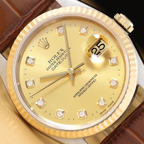 Rolex datejust 16233 champagne - rolex,