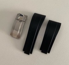 Cinturino per ROLEX  in Gomma NERO 20mm con Chiusura - Mod. OYSTERFLEX / RUBBER