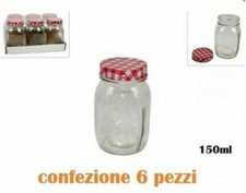 x Set 6 Pezzi Barattolo Vetro