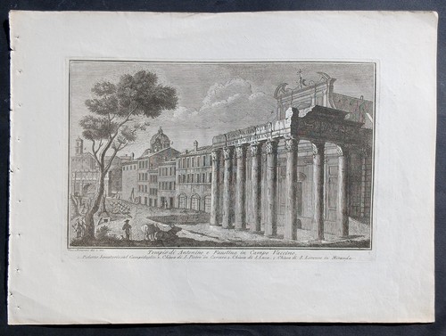 Stampa antica giuseppe vasi - antica,