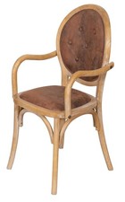 Sedia con braccioli in legno