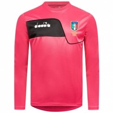 Maglia allenamento arbitro calcio rosa FIGC Italia Italia 2015/16 nuova con etichetta Diadora S