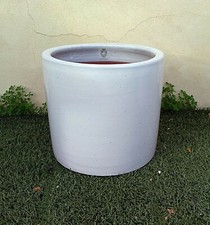 Vaso bianco ceramica da esterno o interno fioriera portavaso rotondo cilindro