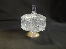 Antica scatola porta bon bon  cristallo molato  e argento 