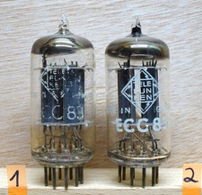 Coppia: TELEFUNKEN ECC83 bilanciato SEHR BUDELLO ✅ Tubo piastre a coste diamantate (12AX7)