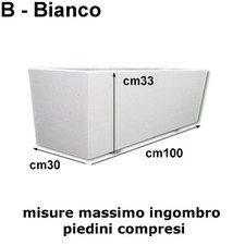 FIORIERE IN CEMENTO LISCE RETTANGOLARI PIEDINI SEPARATI CM100