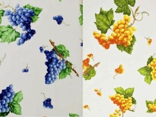 Tessuto al metro e Tovaglie | Fantasia Grappoli d'Uva-2 varianti | MADE IN ITALY