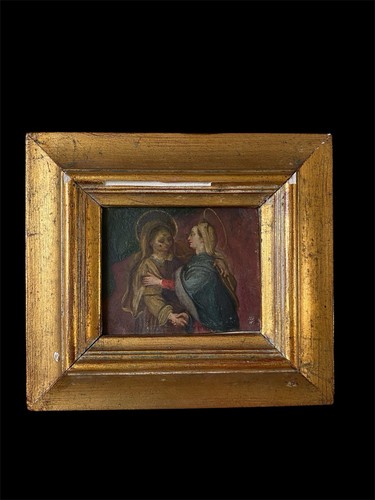 Antico dipinto olio metallo - antico,