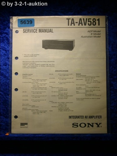 Sony service manual av581 - service,