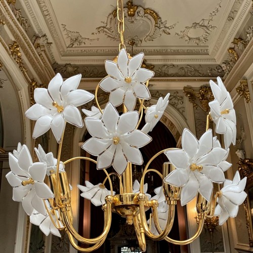 Lampadario murano luci fiori - murano, 5