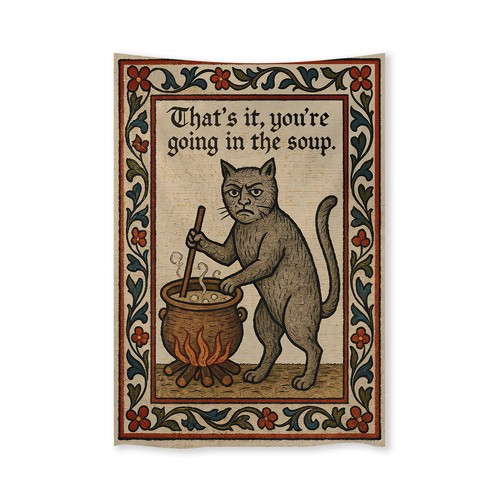 Strano arazzo tessuto gatto - arazzo,