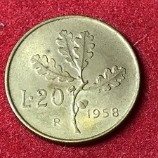 20 Lire 1958 Ramo di quercia