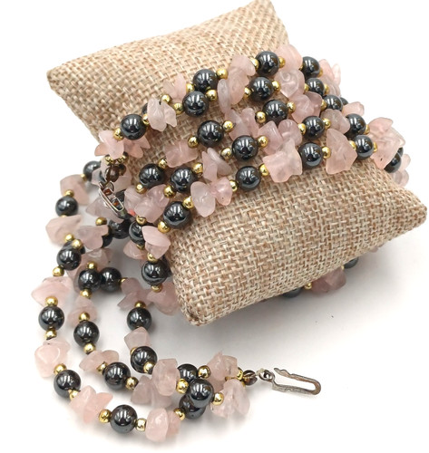Collana tre fili con pietra - collana,
