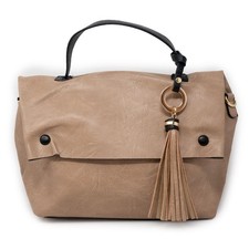 Borsa donna color kaki tracolla postina borchiata portadocumenti da lavoro