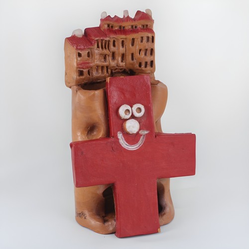 Scultura case appese bacino - scultura,