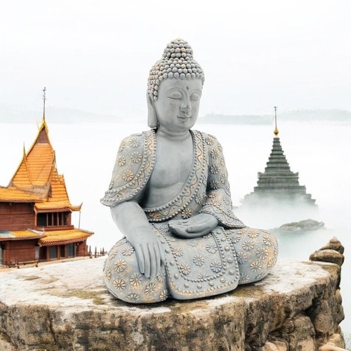 Statua buddha sereno cm - buddha, 60