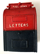 1 U.S.A Made Vintage U.S. Mail Metal Mailbox's Bank Red White and Blue Cast Iron