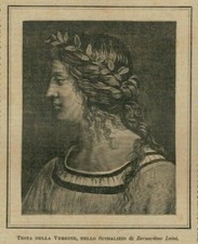 STAMPA VINTAGE DEL 1889 :LA PRIMAVERA, QUADRO DI ALESSANDRO RONTINI